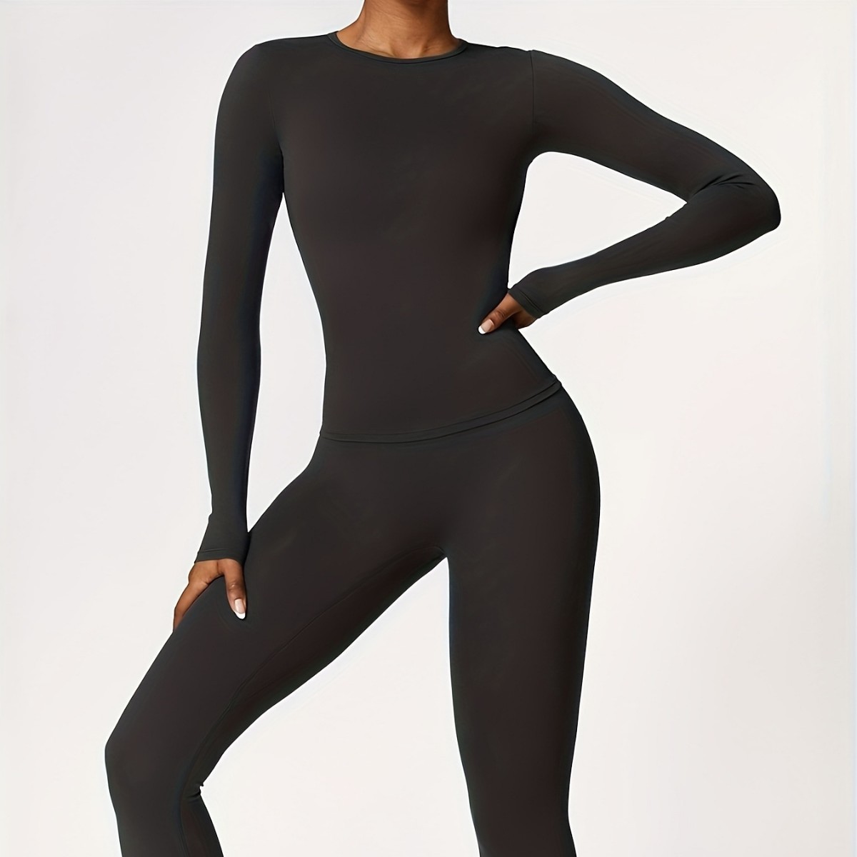 Setelan yoga ketat lengan panj - Winter Clothing For Women ulasan dan harga