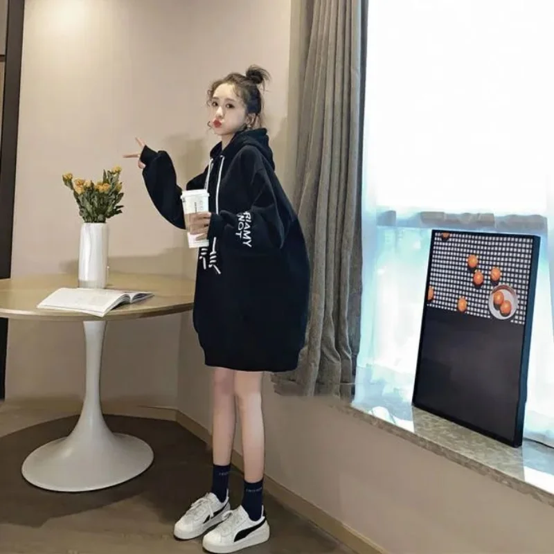 Gaun Hoodie Fleece Streetwear  - Winter Clothing Drawing ulasan dan harga