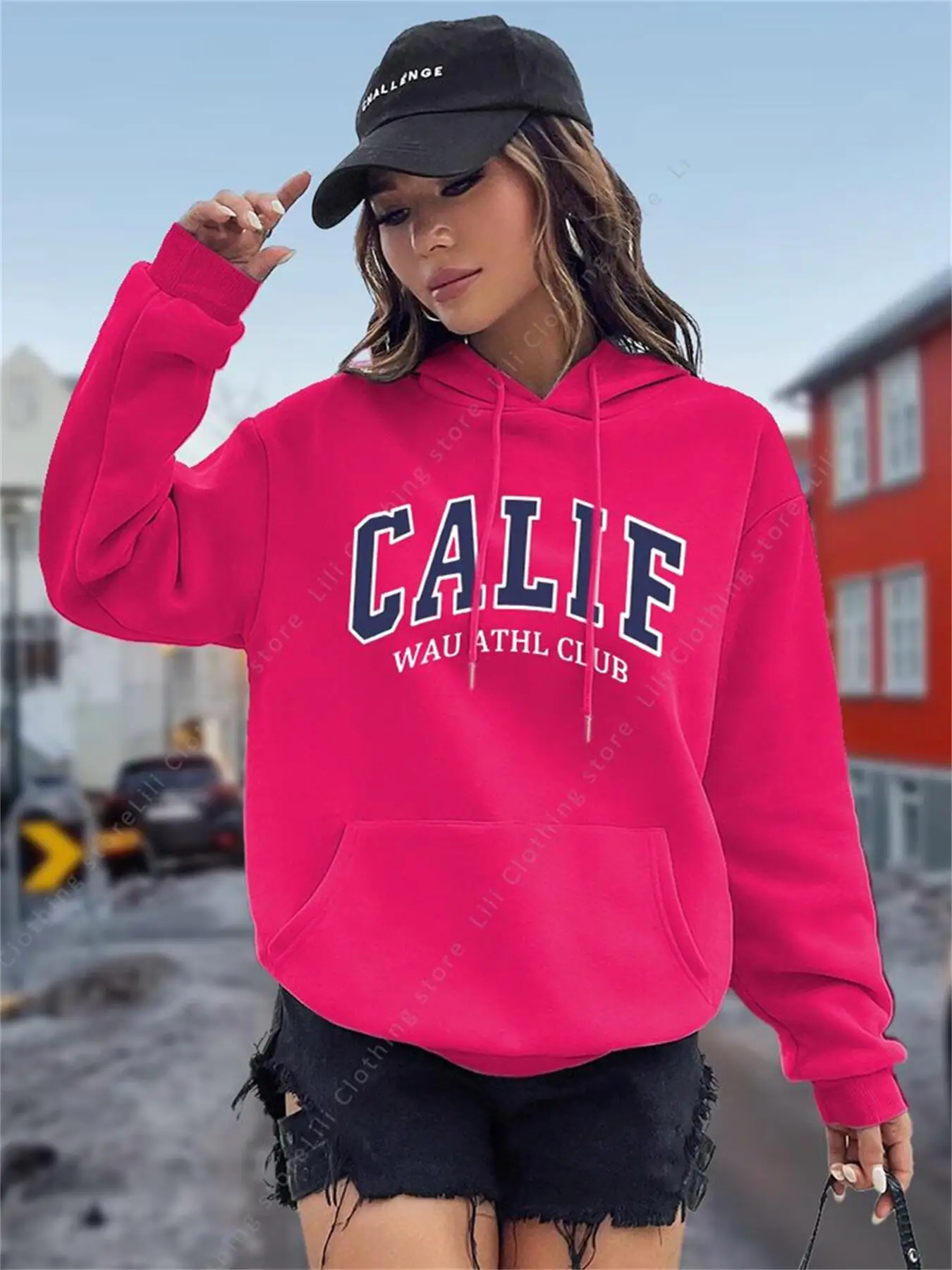 Hoodie Wanita Y2K Kozy Fleece  - Winter Clothing Drawing ulasan dan harga