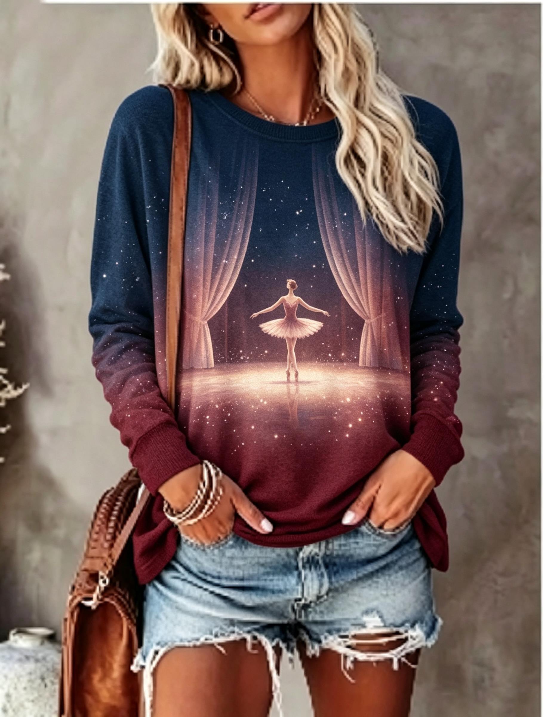 Kaos Wanita Lengan Panjang, Mo - Winter Clothing For Women ulasan dan harga
