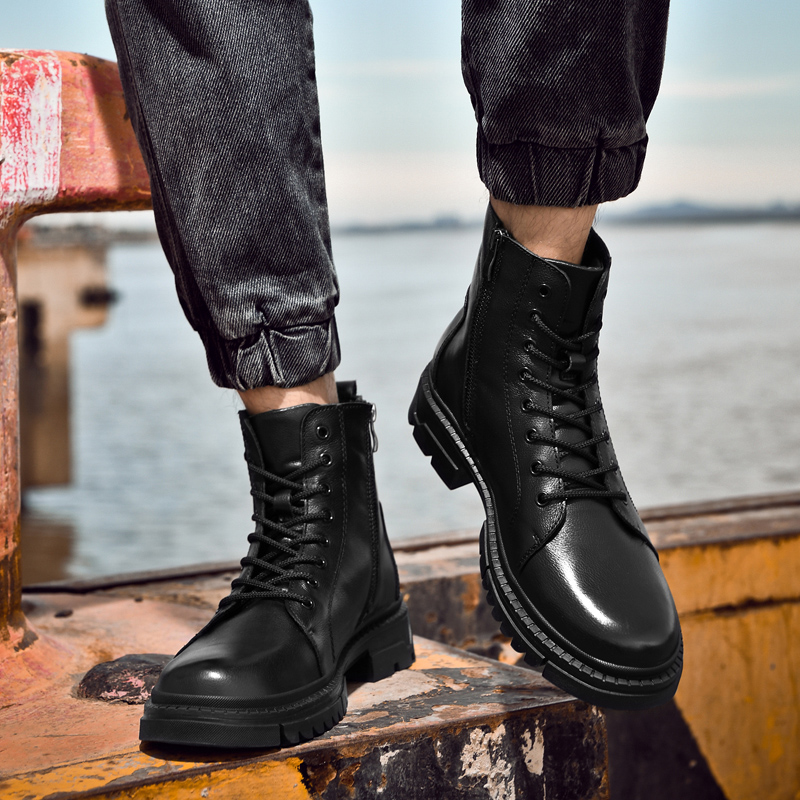 Sepatu bot kulit asli pria, sn - Winter Clothing Hiking ulasan dan harga