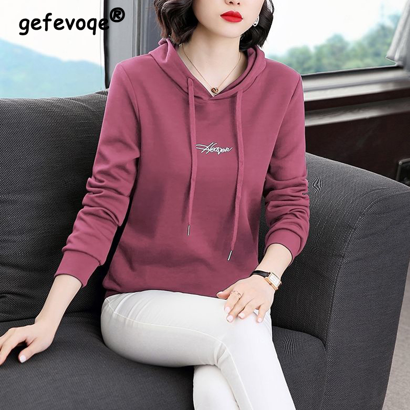 Kaus bertudung Y2K bordir huru - Winter Clothing Drawing ulasan dan harga